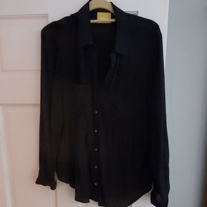 Maeve from Anthropologie black button down blouse